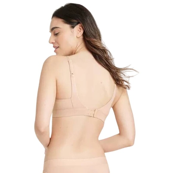 Auden Women's Lightly Lined Wirefree Lounge Bra Size 38D Nude - Picture 2 of 2